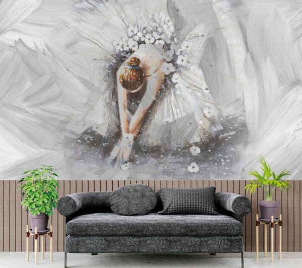 carta da parati ballerina ambientata in soggiorno