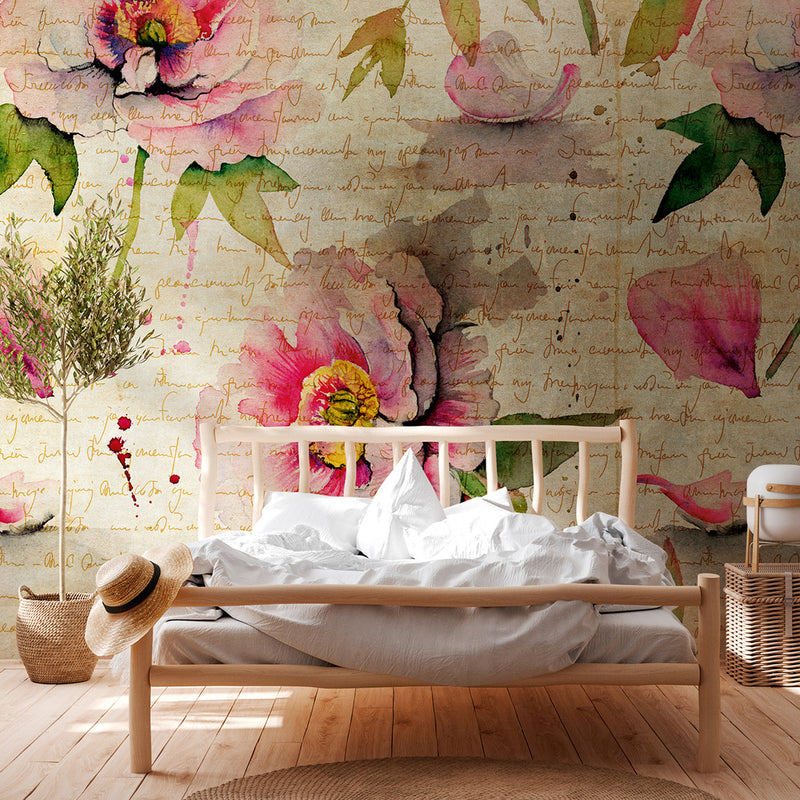 carta-da-parati-fiori-romantici-the-wall-romantica-ambientata