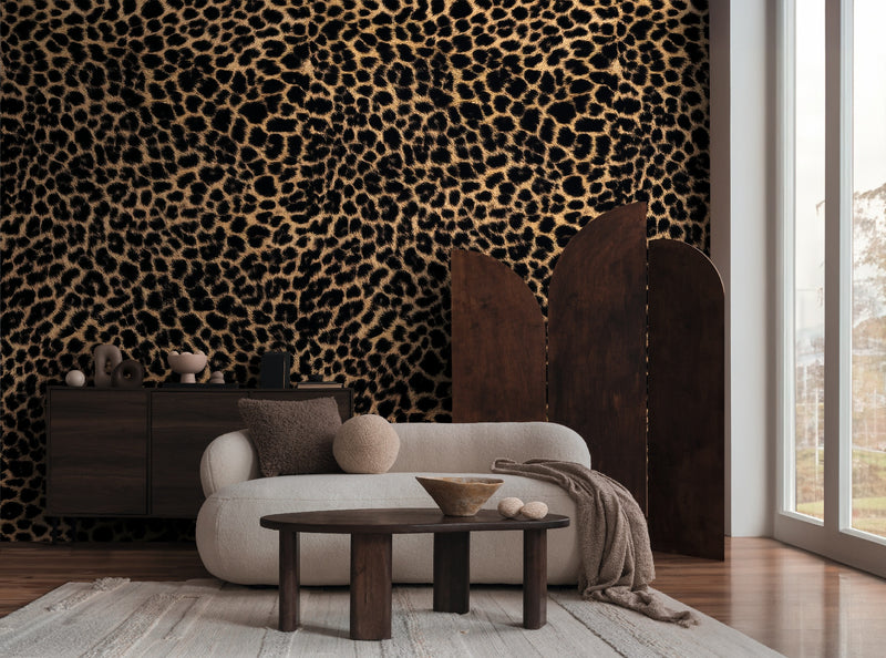 Carta da parati leopardata