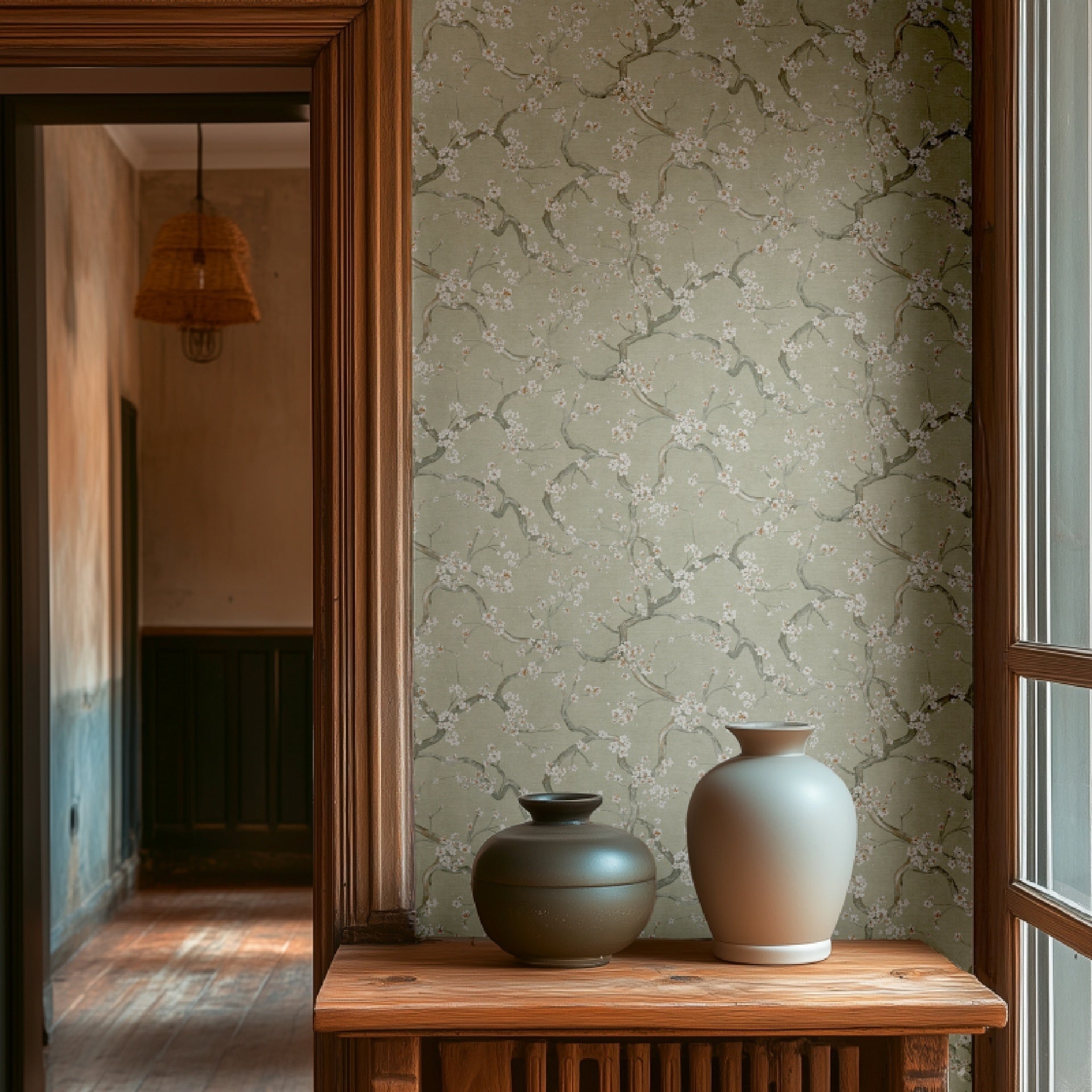 carta-da-parati-fiori-di-ciliegio-verde-ambientata