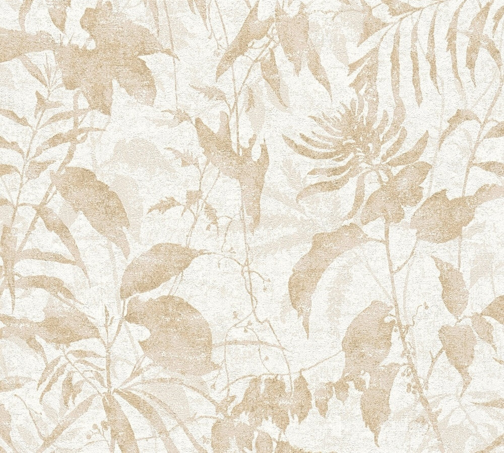 carta-da-parati-foglie-beige