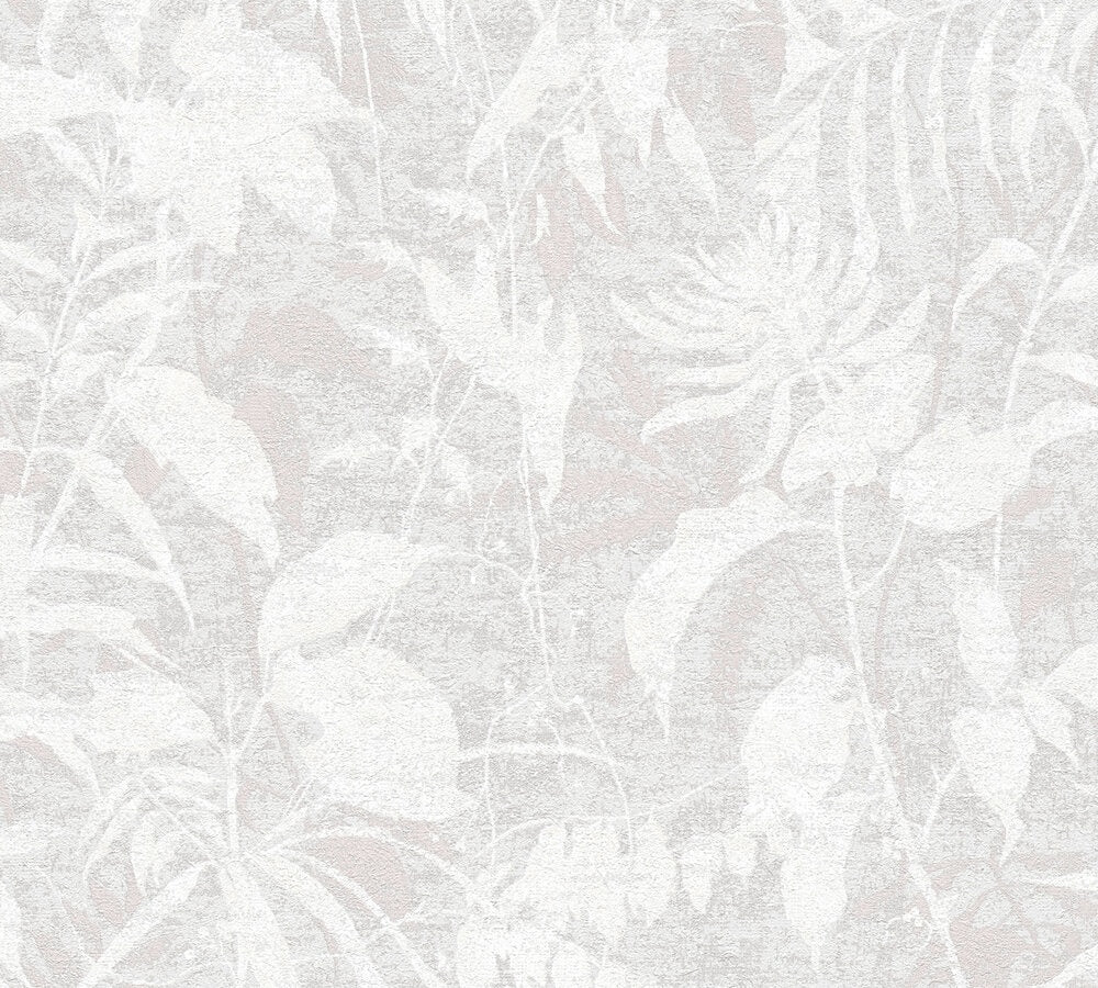 carta-da-parati-foglie-grigio