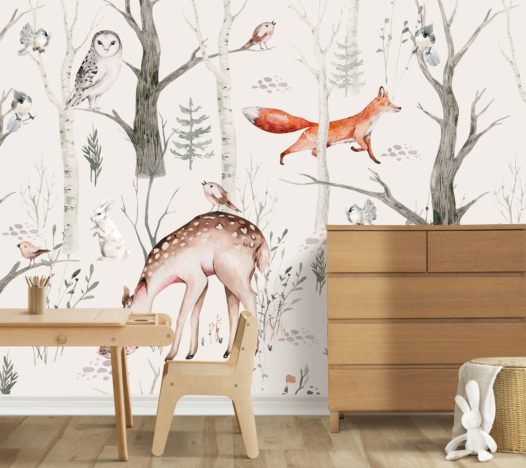 carta-da-parati-animali-del-bosco-meraviglia-wood-tales-ambientata