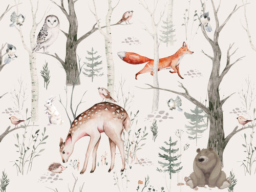 carta-da-parati-animali-del-bosco-meraviglia-wood-tales