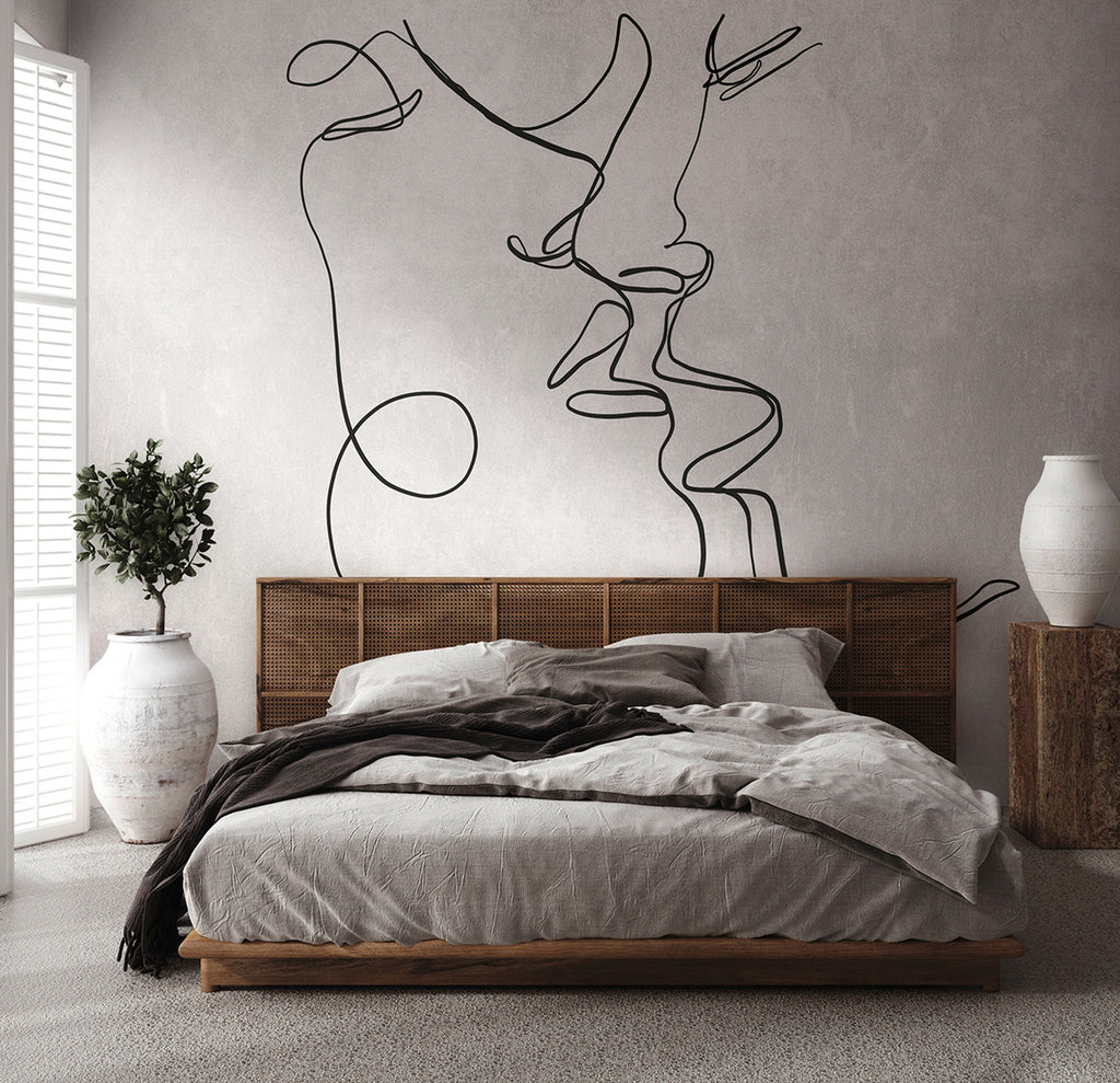 Luxury bedroom interior with minimal decor, loft style, 3d rende