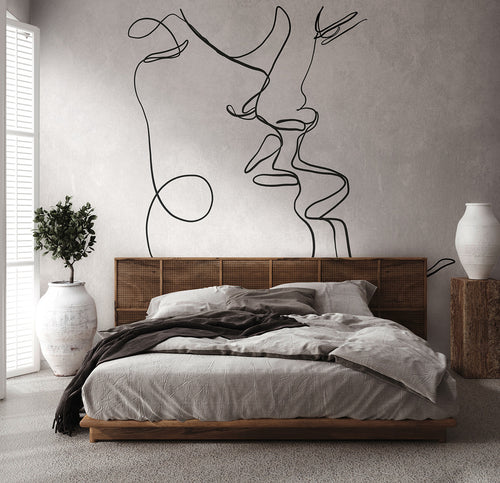 Luxury bedroom interior with minimal decor, loft style, 3d rende