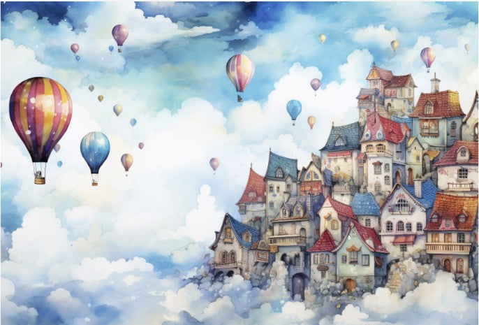 carta da parati bambini città nel cielo