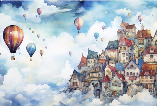 carta da parati bambini città nel cielo