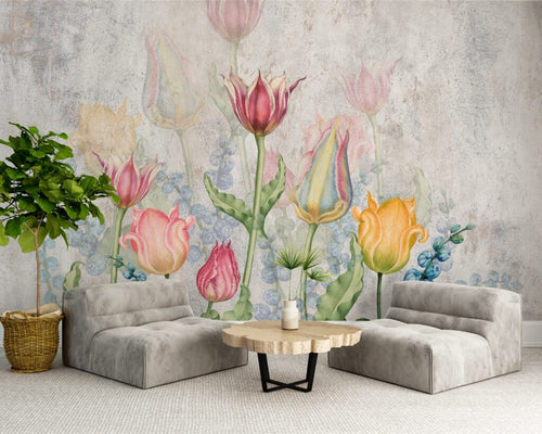 carta da parati bouquet di fiori eleganti ambientata