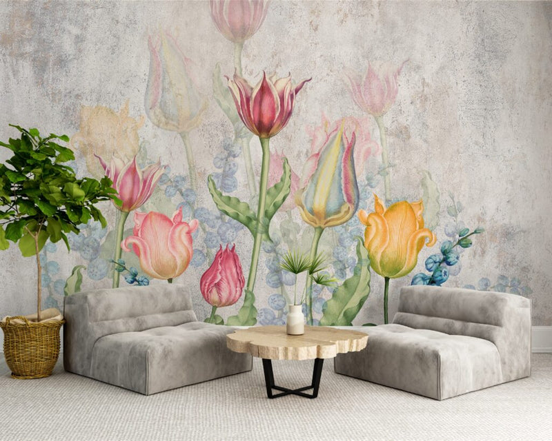 carta da parati bouquet di fiori eleganti ambientata