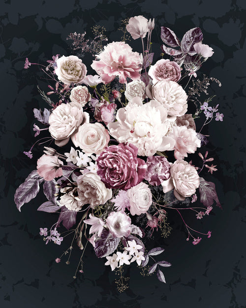 carta da parati bouquet rose nella sua interezza