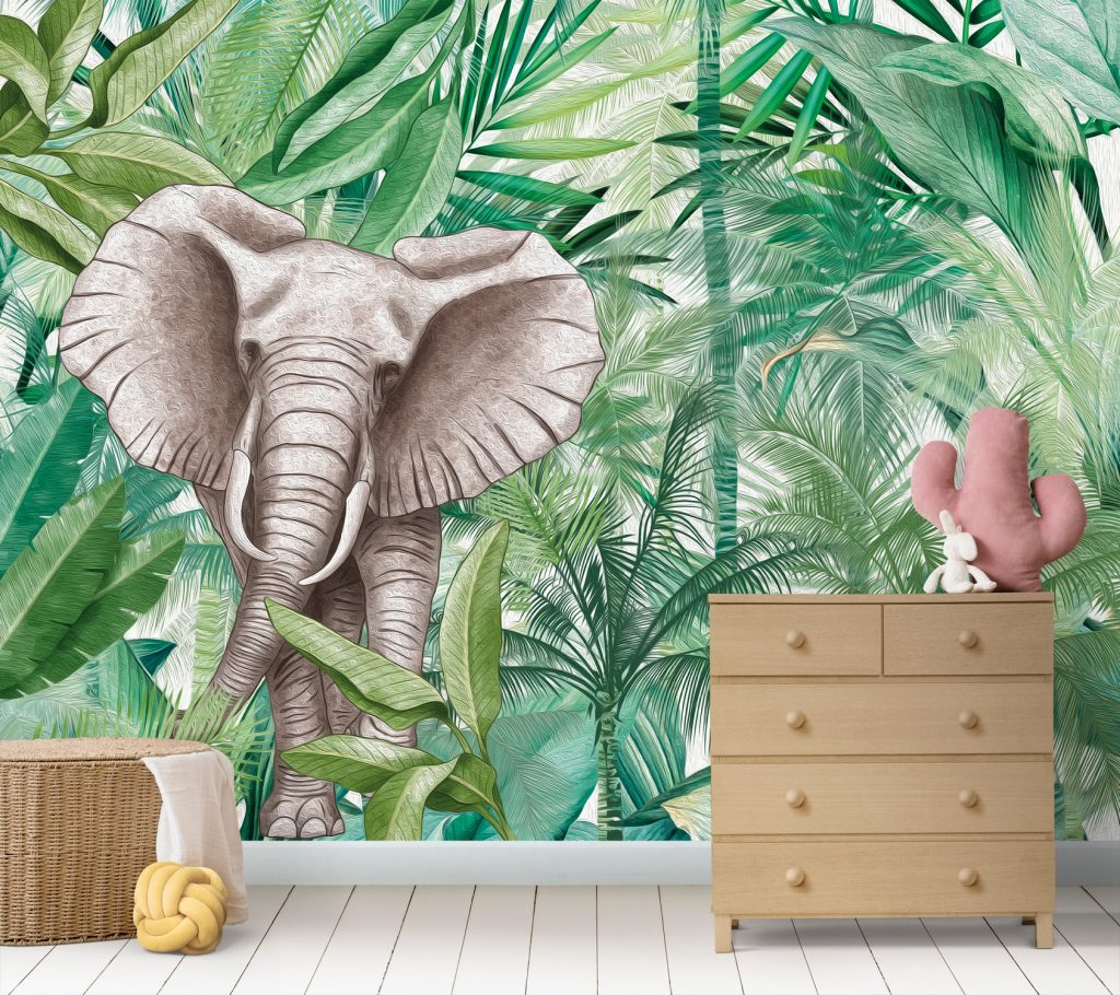carta-da-parati-elefante-meraviglia-into-the-jungle-ambientata
