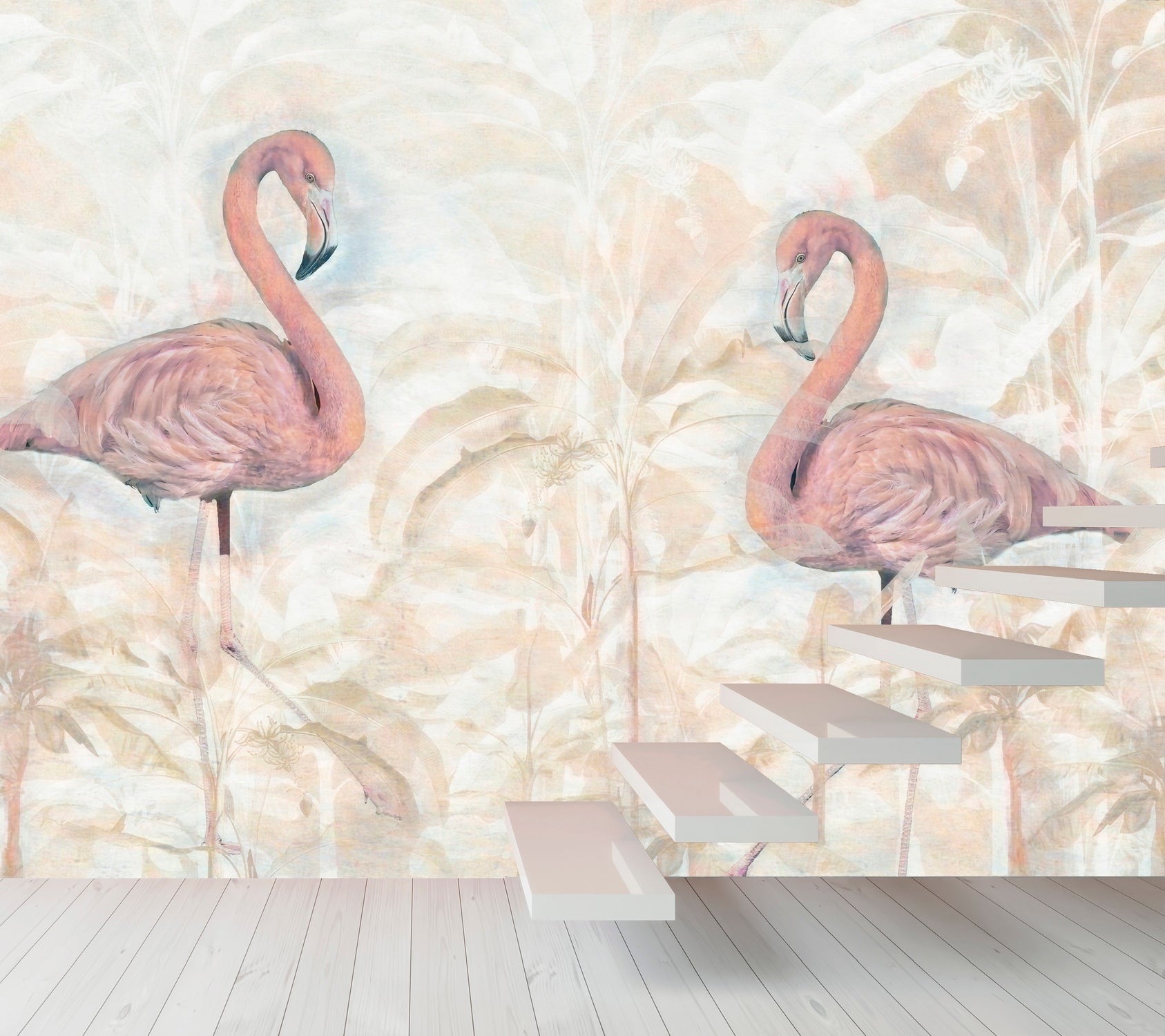 carta-da-parati-fenicotteri-meraviglia-flamingo-in-love-ambientata