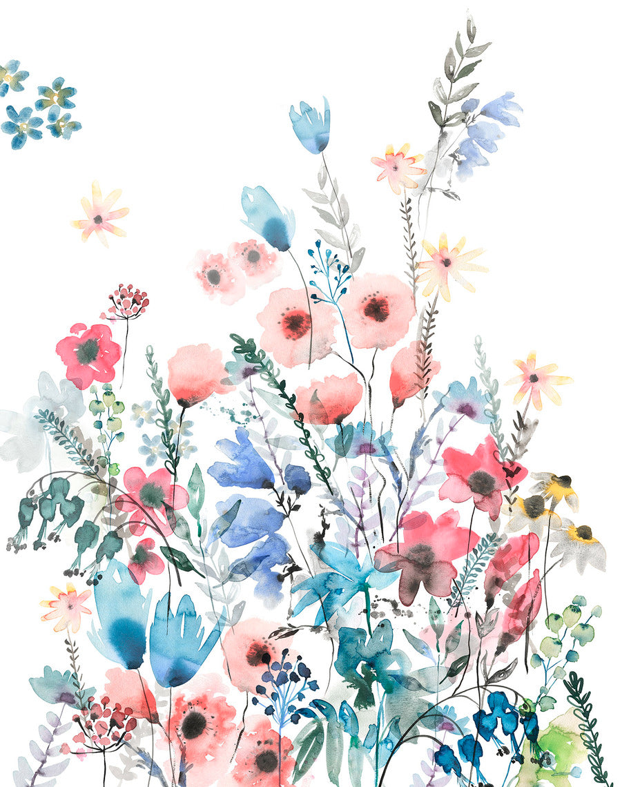 carta da parati fiori di campo vista nelle sua interezza