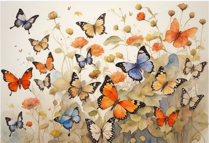 carta da parati giardino di farfalle