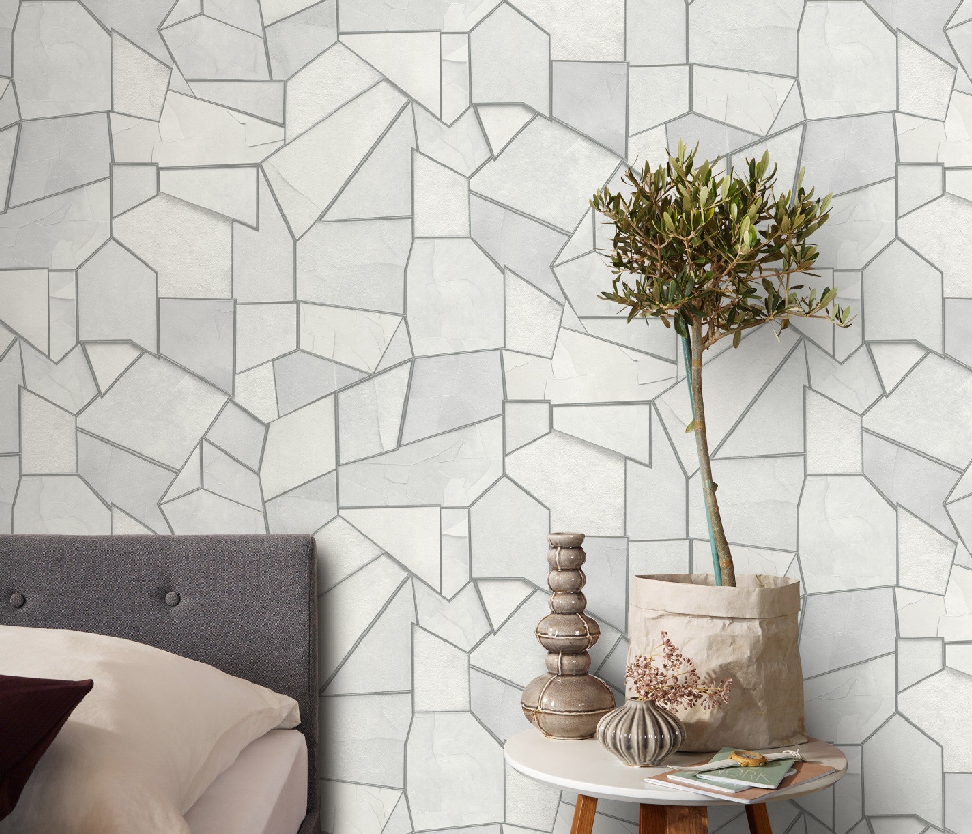 carta-da-parati-mosaico-bianca-argento-ambientata