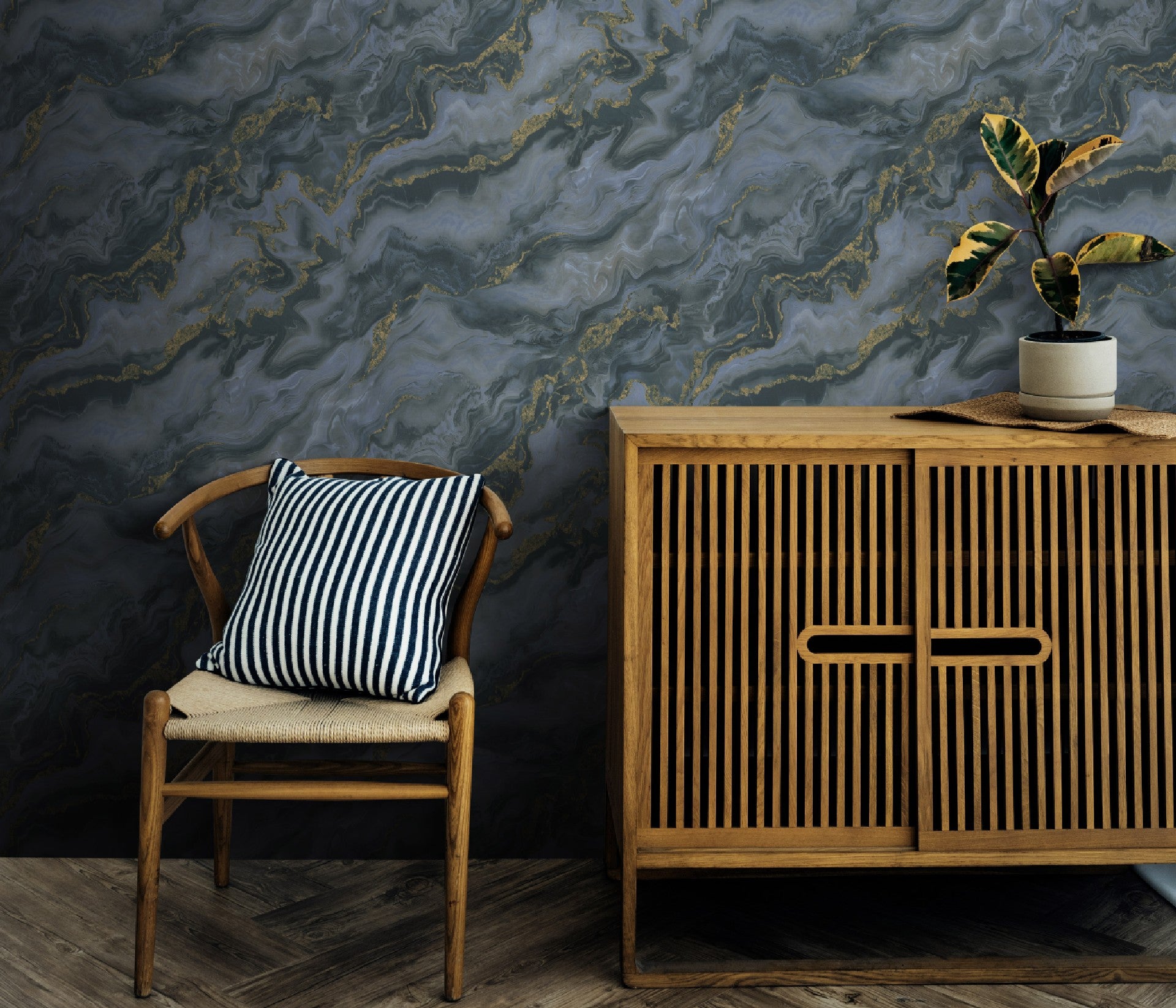 carta-da-parati-pietra-blu-oro-ambientata