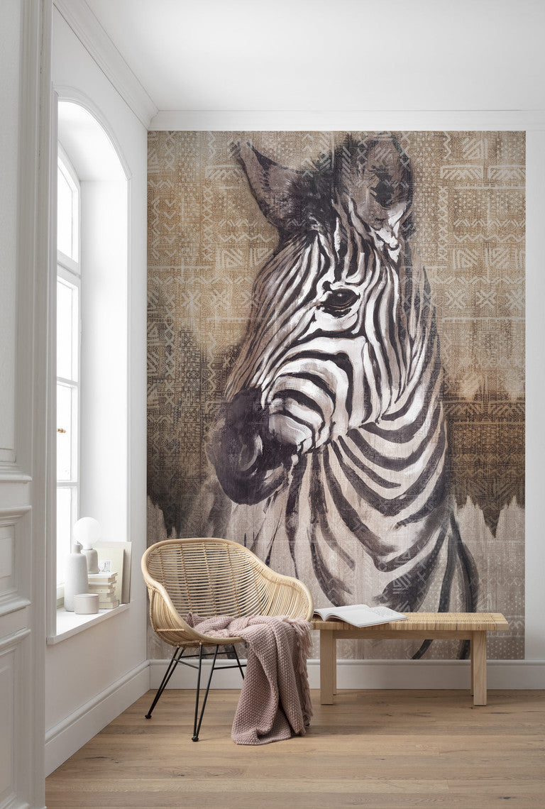 carta da parati zebra ambientata in sala d'attesa salone