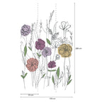 Carta da parati fiori grafica
