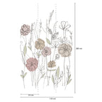 Carta da parati fiori grafica