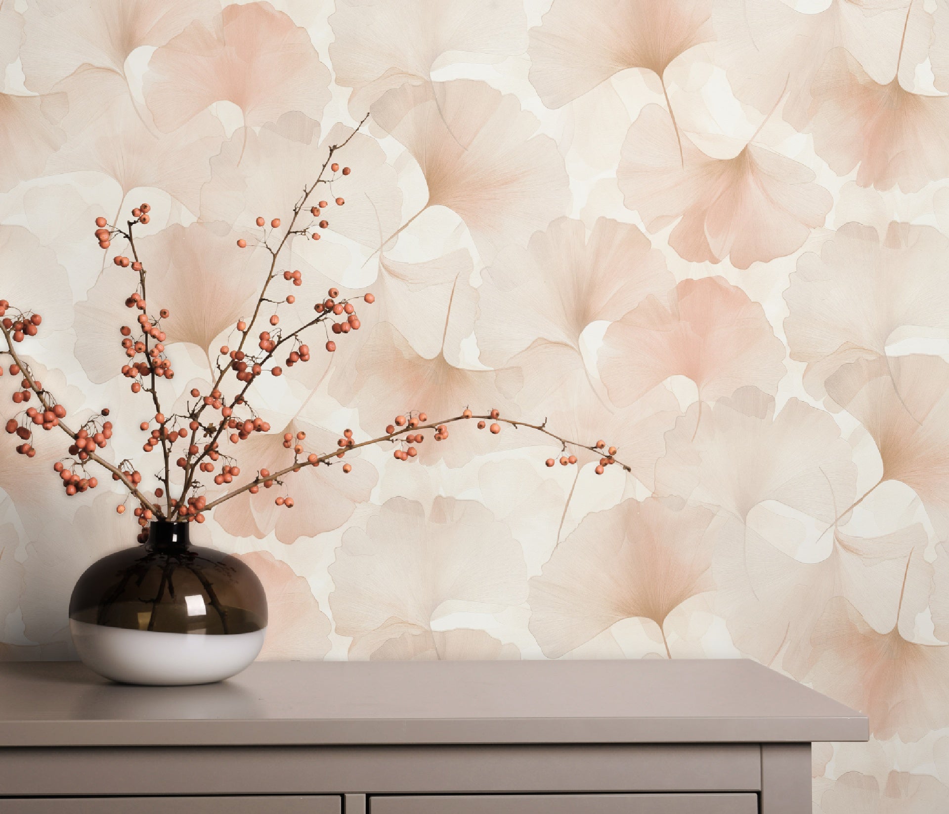 carta_da_parati_ginkgo_biloba_foglie_metalliche_rosa