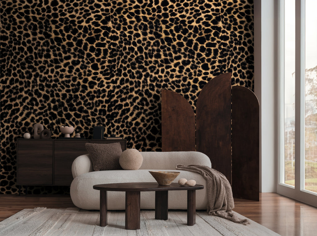 Carta da parati leopardata