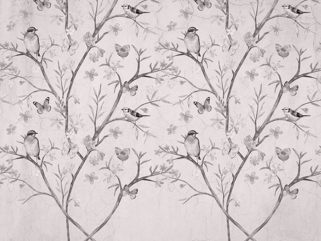 Carta da parati uccelli fiori