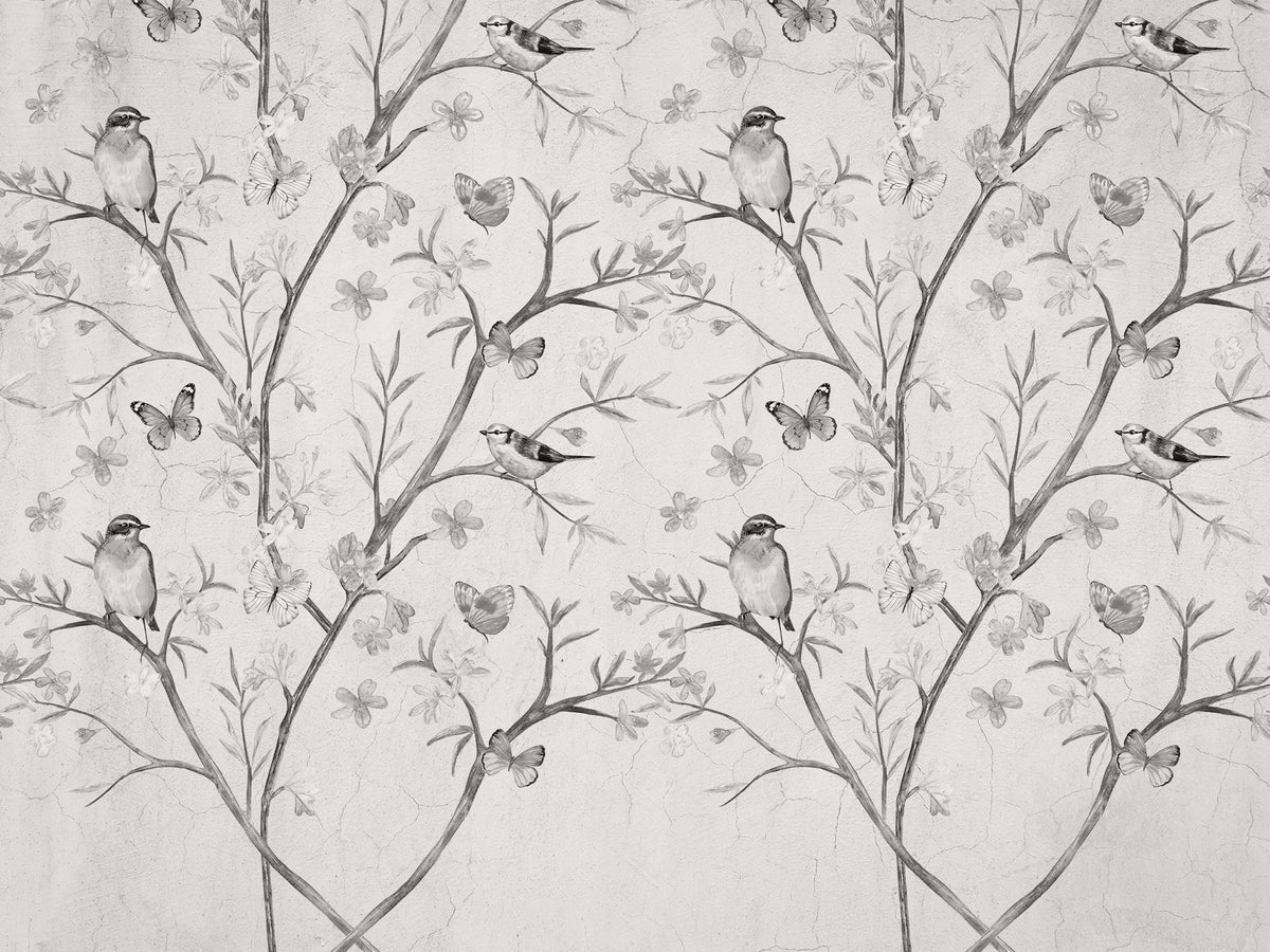 Carta da parati uccelli fiori