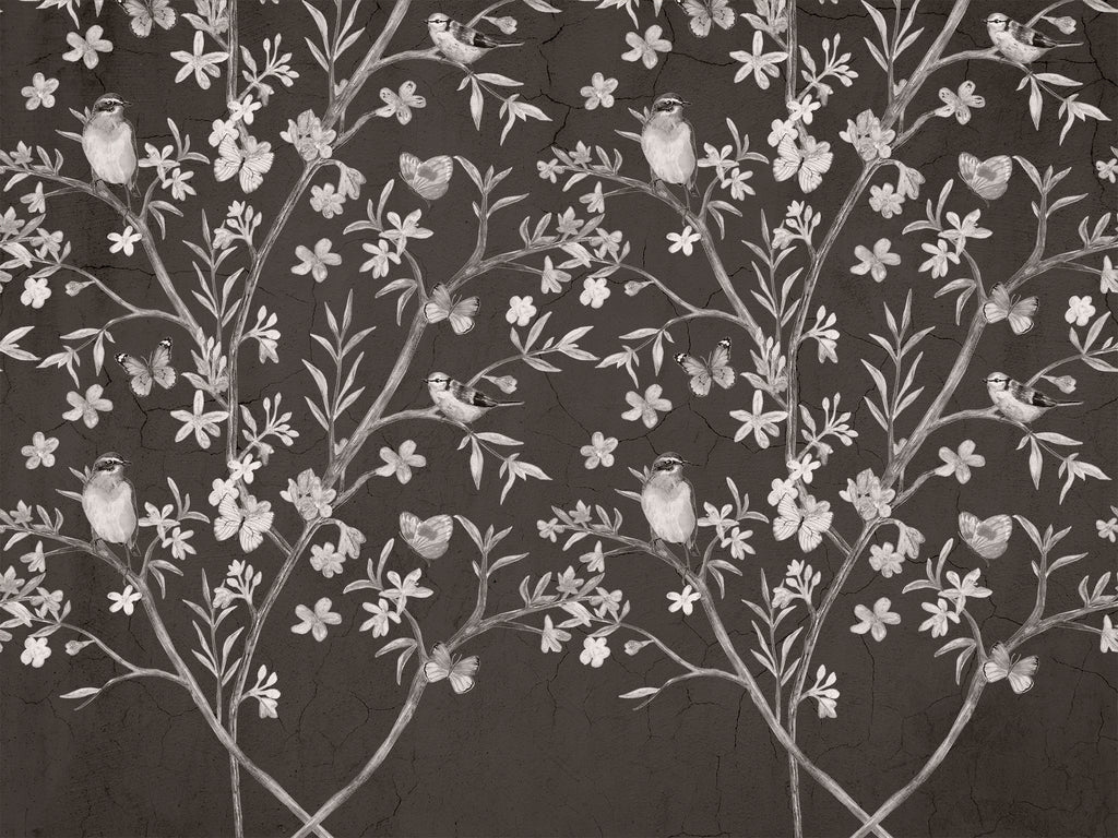 Carta da parati uccelli fiori