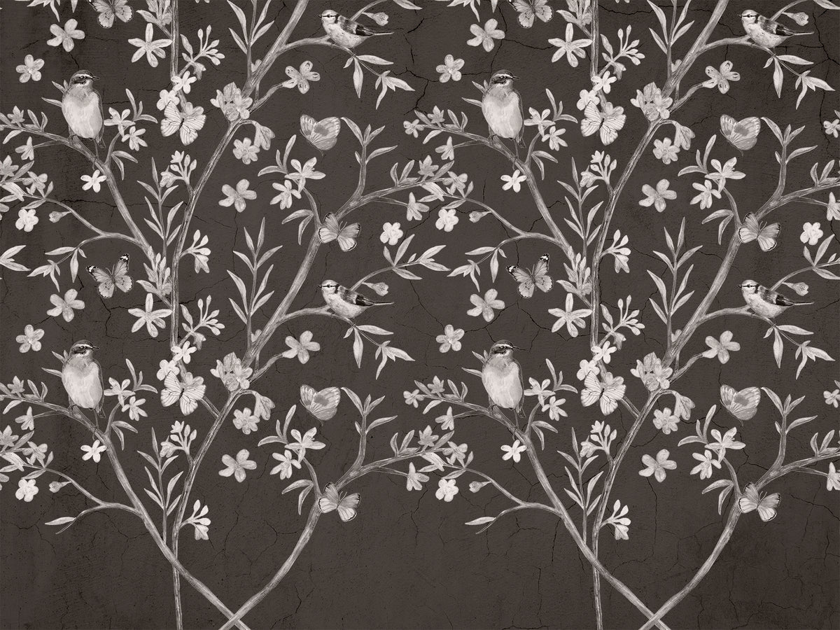Carta da parati uccelli fiori
