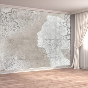 carta da parati sagoma volto elegante, classe e delicatezza