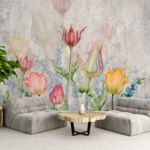 carta da parati bouquet di fiori eleganti ambientata